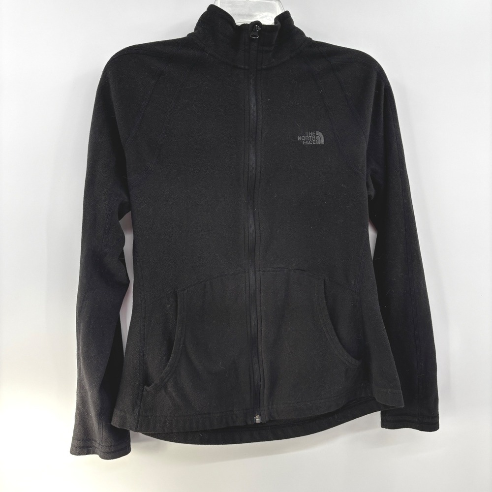 The North Face Womens Fleece Jacket Black‎ Full Zip Pockets Size M, Winter, Fall